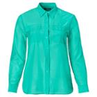 Ralph Lauren Lauren Woman Cotton-silk-voile Shirt Tropic Turquoise
