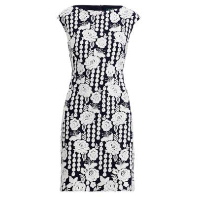 Ralph Lauren Floral Lace Dress Navy/white
