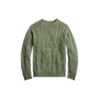 Ralph Lauren Cotton Fisherman's Sweater Sage Green