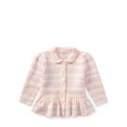 Ralph Lauren Fair Isle Wool Peplum Cardigan Soft Pink 3m