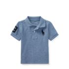 Ralph Lauren Cotton Mesh Polo Shirt Capri Blue Heather 3m