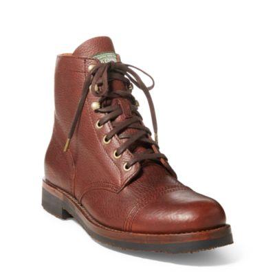 Ralph Lauren Enville Leather Boot Deep Saddle Tan