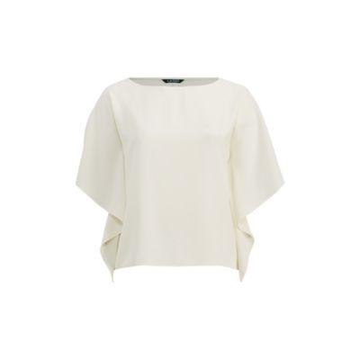 Ralph Lauren Georgette Dolman Blouse Herbal Milk