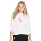 Ralph Lauren Pink Pony Pink Pony Cropped Sweatshirt White