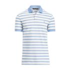 Ralph Lauren Custom Fit Performance Polo White/blue/lt Grey Hthr