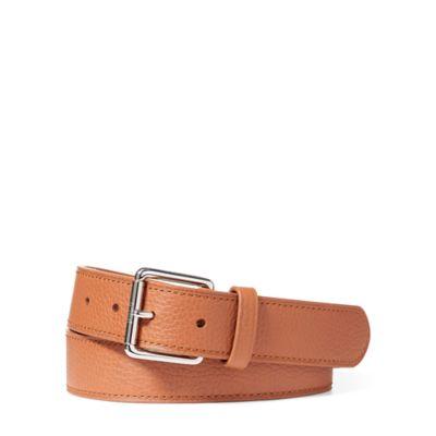 Ralph Lauren Pebbled Leather Belt Tan