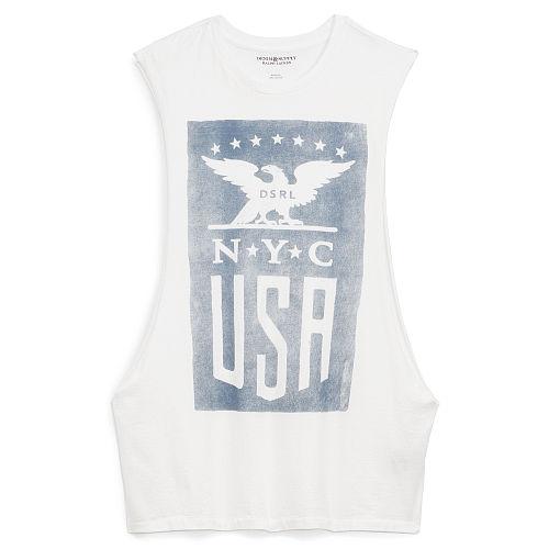 Ralph Lauren Denim & Supply Cotton Jersey Graphic Tank White