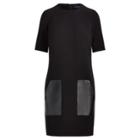 Ralph Lauren Leather-pocket Cady Dress Black