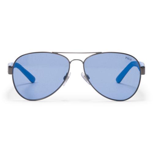 Polo Ralph Lauren Contrast Aviator Sunglasses Gunmetal