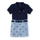 Ralph Lauren Polo, Belt & Short Set Newport Navy 3m