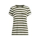 Ralph Lauren Striped Jersey Pocket T-shirt Admiral Green/cream Sp