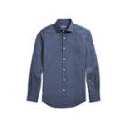 Ralph Lauren Houndstooth Cotton Dress Shirt Navy And Light Blue Multi