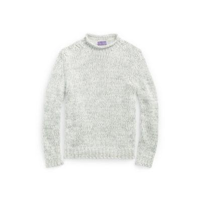 Ralph Lauren Cashmere Rollneck Sweater Light Grey Heather Multi