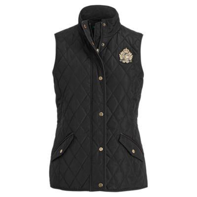 Ralph Lauren Quilted Mockneck Vest Black Xsp