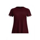 Ralph Lauren Lace-sleeve T-shirt Red Sangria
