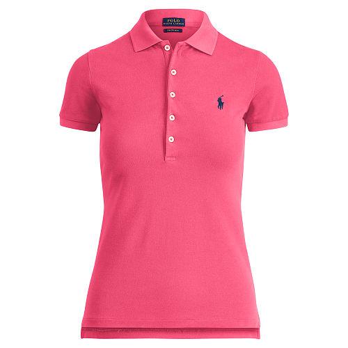 Polo Ralph Lauren Skinny Stretch Mesh Polo Shirt Raspberry Ice