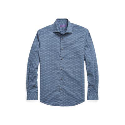 Ralph Lauren Dot-print Twill Shirt Indigo