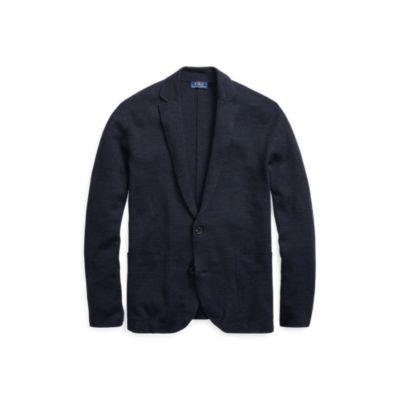 Ralph Lauren Linen-wool Cardigan Aviator Navy Heather