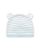 Ralph Lauren Bear-ear Cotton Hat Beryl Blue/cream 3-6m