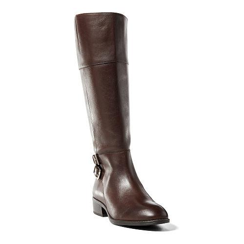 Ralph Lauren Lauren Marba Burnished Calfskin Boot Dark Brown