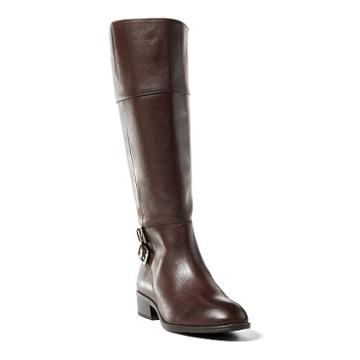 Ralph Lauren Lauren Marba Burnished Calfskin Boot Dark Brown