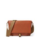 Ralph Lauren Tumbled Calfskin Messenger Bag Rl Gold