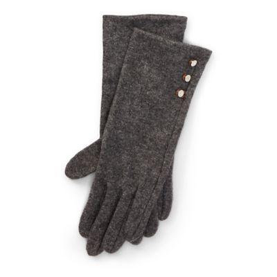 Ralph Lauren Buttoned Lambswool Tech Gloves Grey Heather