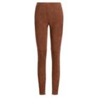 Ralph Lauren Eleanora Stretch Suede Pant Umber