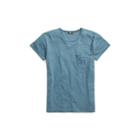 Ralph Lauren Slub Cotton Pocket Tee Washed Blue Indigo