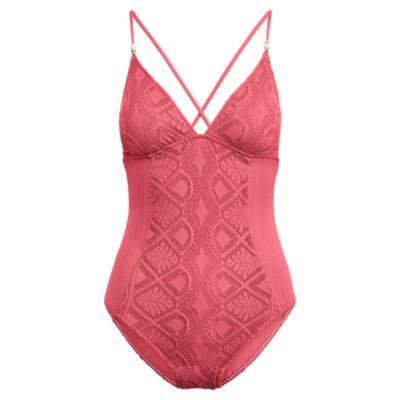 Ralph Lauren Crocheted-overlay One-piece Strawberry