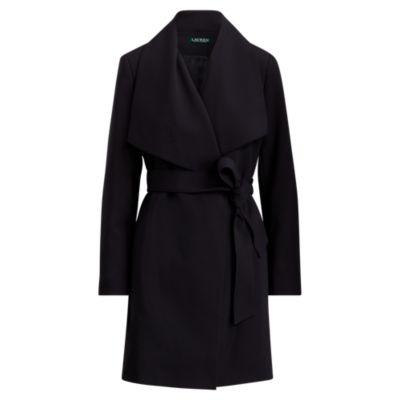 Ralph Lauren Portrait-collar Crepe Coat Dark Navy
