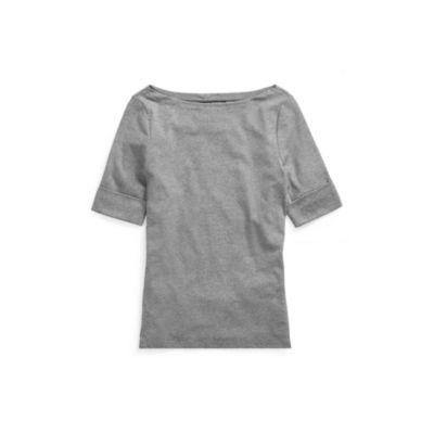 Ralph Lauren Cotton Boatneck Top Cityscape Grey Heather