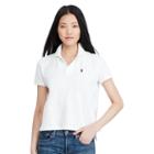 Polo Ralph Lauren Cropped Cotton Mesh Polo White