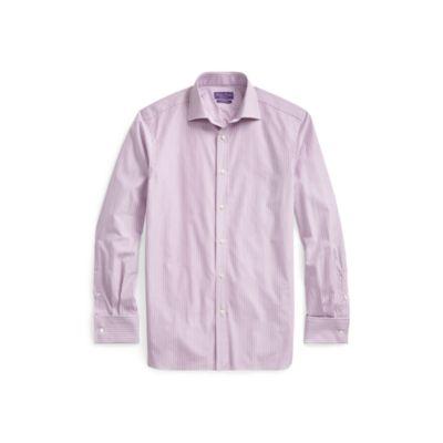 Ralph Lauren French Cuff Cotton Dress Shirt White And Magenta