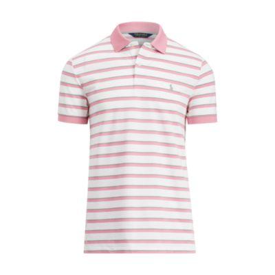 Ralph Lauren Custom Fit Performance Polo White/pink/lt Grey Hthr