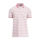 Ralph Lauren Custom Fit Performance Polo White/pink/lt Grey Hthr