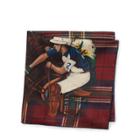 Ralph Lauren Polo Player Silk Pocket Square Wine Multi