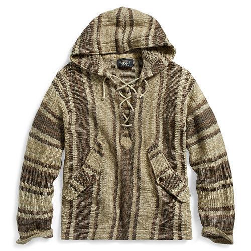 Ralph Lauren Rrl Striped Linen-blend Hoodie
