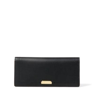 Ralph Lauren Slim Leather Wallet Black/crimson