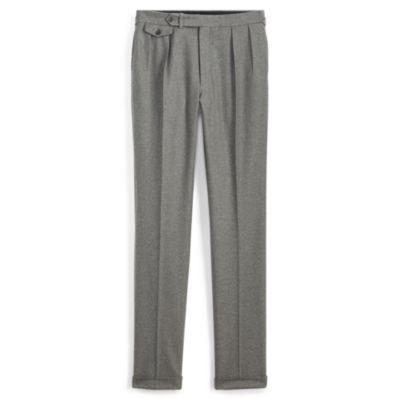 Ralph Lauren Pleated Wool Flannel Trouser Medium Grey
