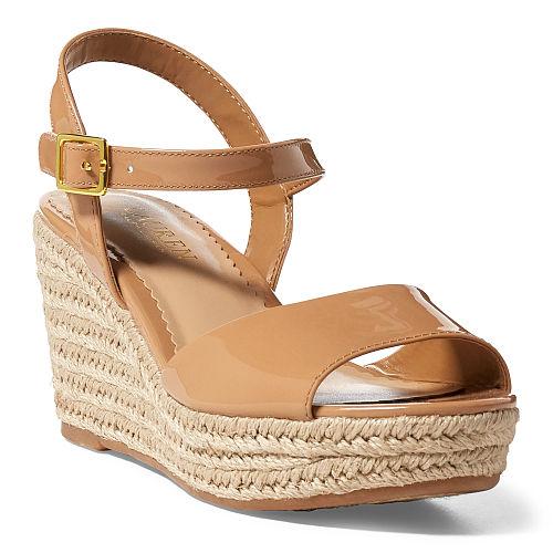 Ralph Lauren Lauren Keara Patent Espadrille Safari Tan