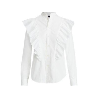 Ralph Lauren Ruffled Broadcloth Button-down White
