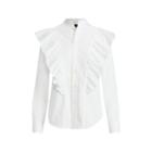Ralph Lauren Ruffled Broadcloth Button-down White