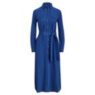 Ralph Lauren Belted Silk Shirtdress Blue