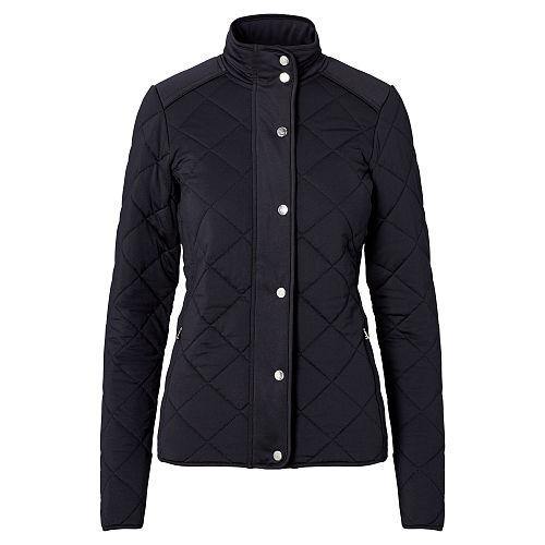 Ralph Lauren Lauren Jersey Quilted Barn Jacket Polo Black