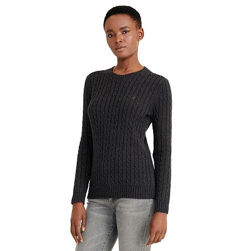 Ralph Lauren Lauren Cable-knit Cotton Sweater Grey