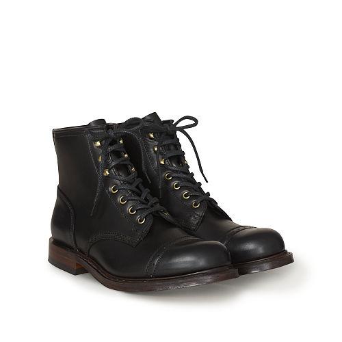 Ralph Lauren Rrl Bowery Leather Boot Black