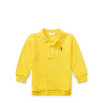 Ralph Lauren Cotton Mesh Long-sleeve Polo Mountain Gold 3m