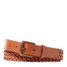 Polo Ralph Lauren Braided Vachetta Leather Belt Whiskey