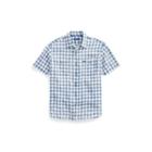 Ralph Lauren Classic Fit Plaid Linen Shirt Natural/indigo 3x Big